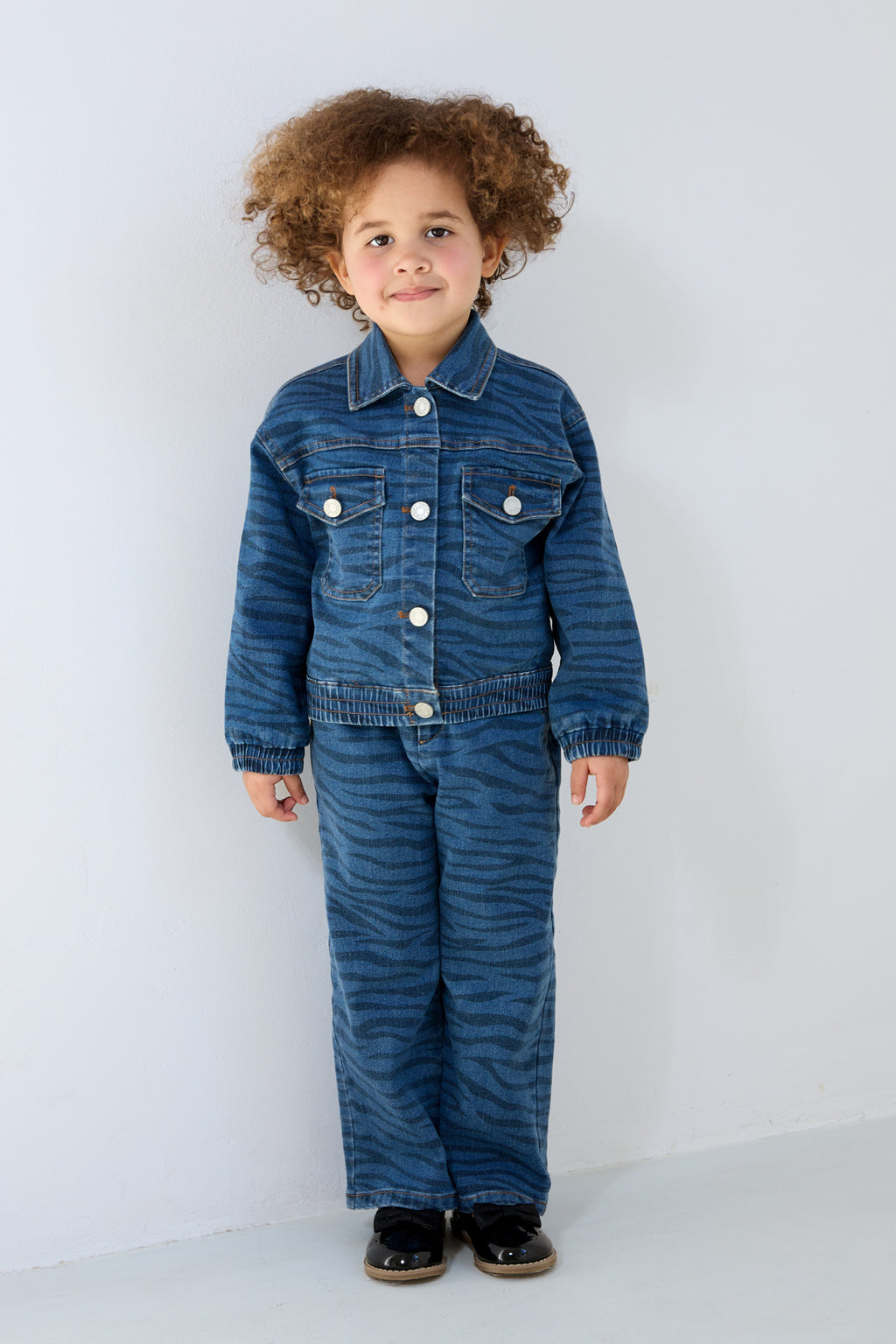 Cotton Children's Denim Jacket Classic Striped Design