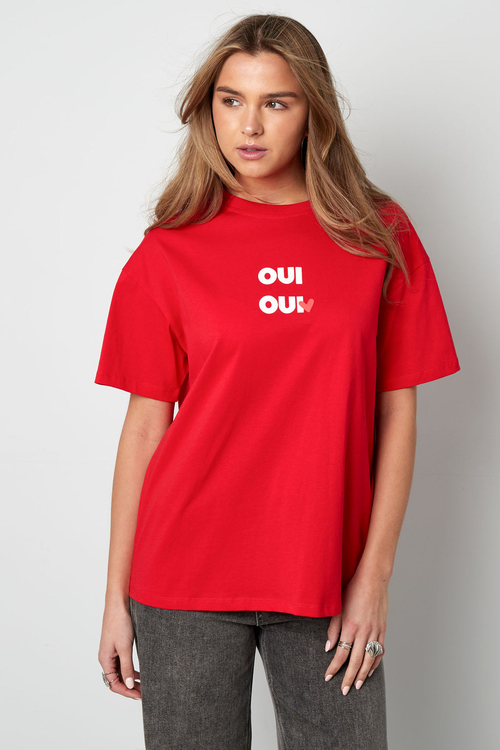 Cotton Women's T-shirt Oversized OUI Print