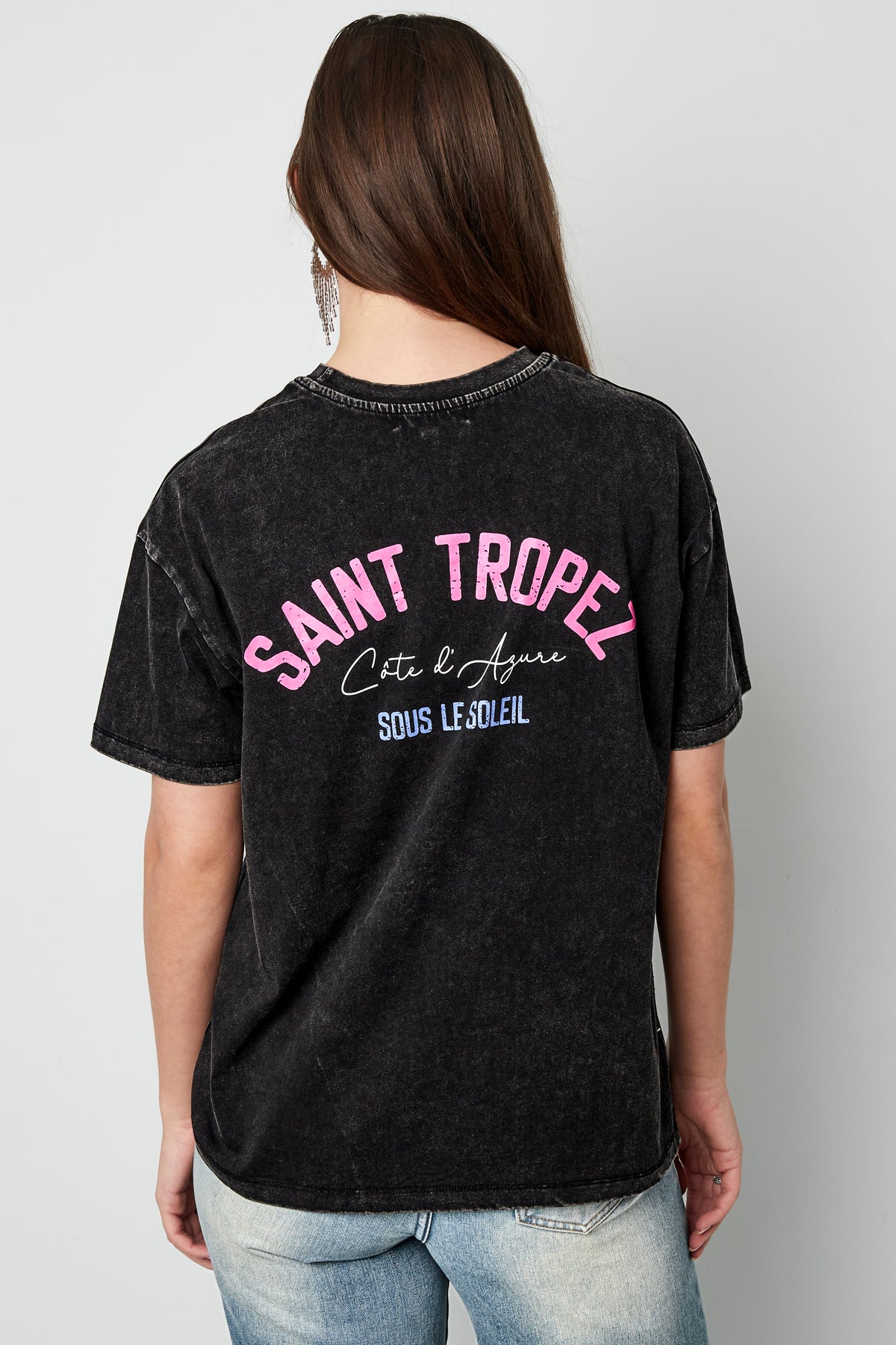 Cotton Women's T-shirt Oversized Saint Tropez Print