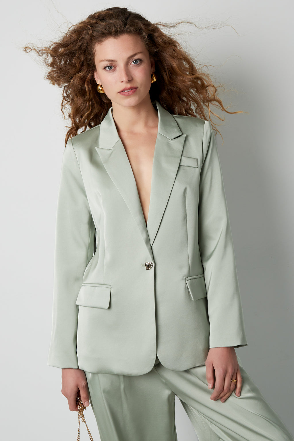 Polyester Women's Suit Set Satin Finish