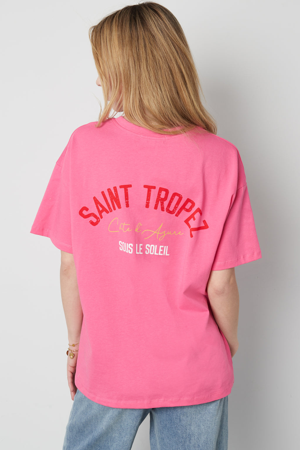 Cotton Women's T-shirt Oversized Saint Tropez Print
