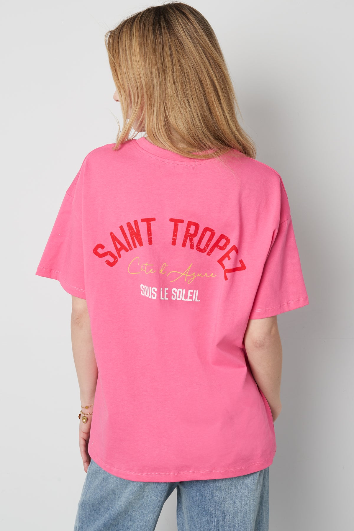 Cotton Women's T-shirt Oversized Saint Tropez Print
