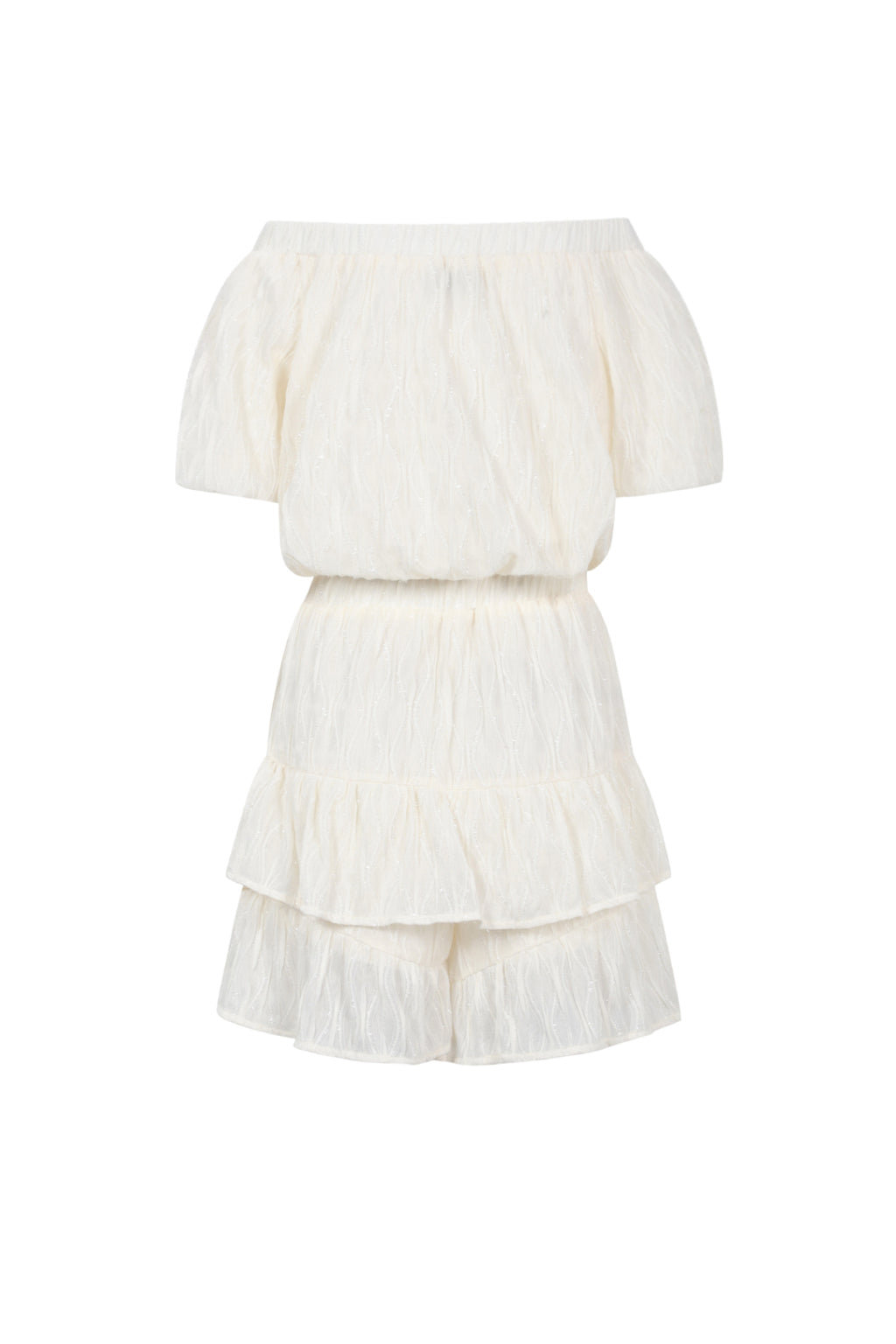 Woven Polyester Fiber Women's Bodysuit Casual Solid Color Ruffle Edge