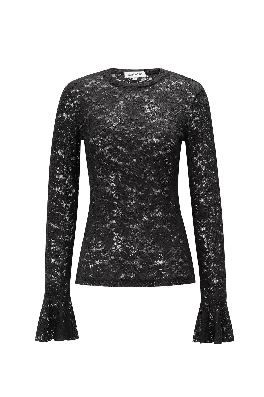 Polyester Long Sleeve Tops Elegant Lace Panel - Longsleeve Dames | SERAMODE