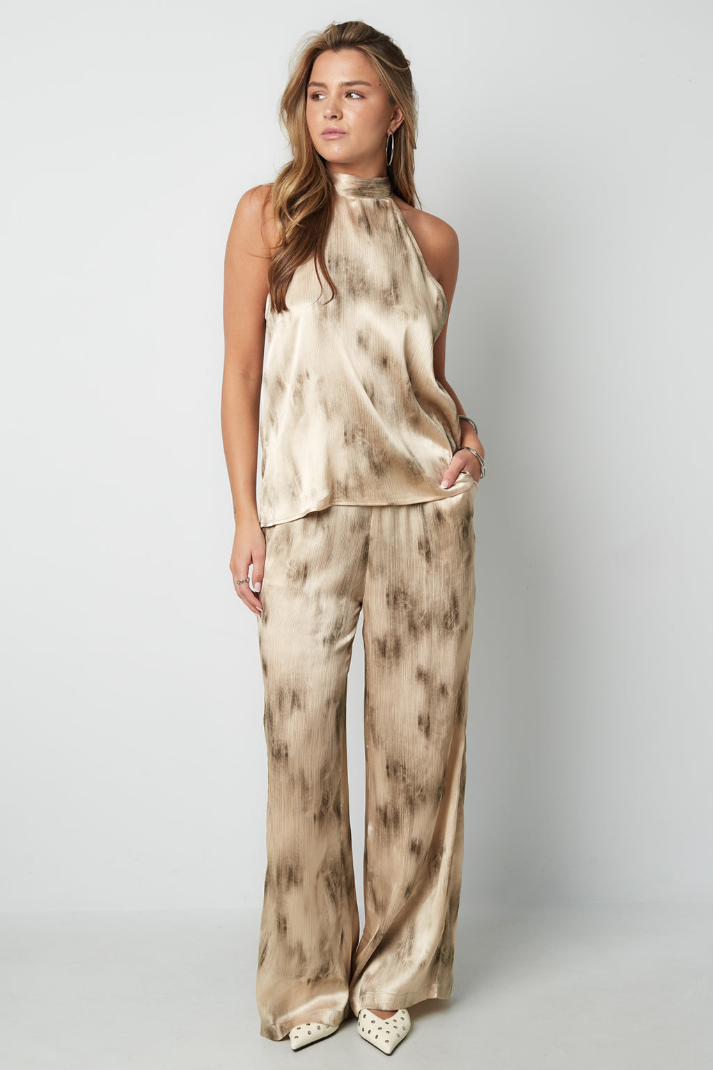 Woven Casual Women's Wide Leg Pants Tie-dye Spring/Summer