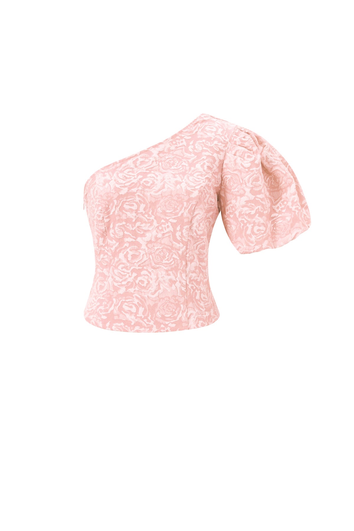 Woven Polyester Fiber Women's One-Shoulder Top Elegant Floral Print