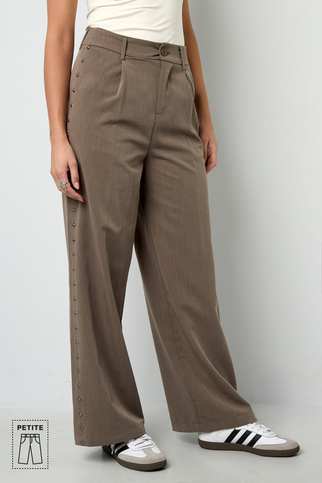 Woven Polyester Fiber Women's Wide Leg Pants Elegant Solid Color Fall/Winter