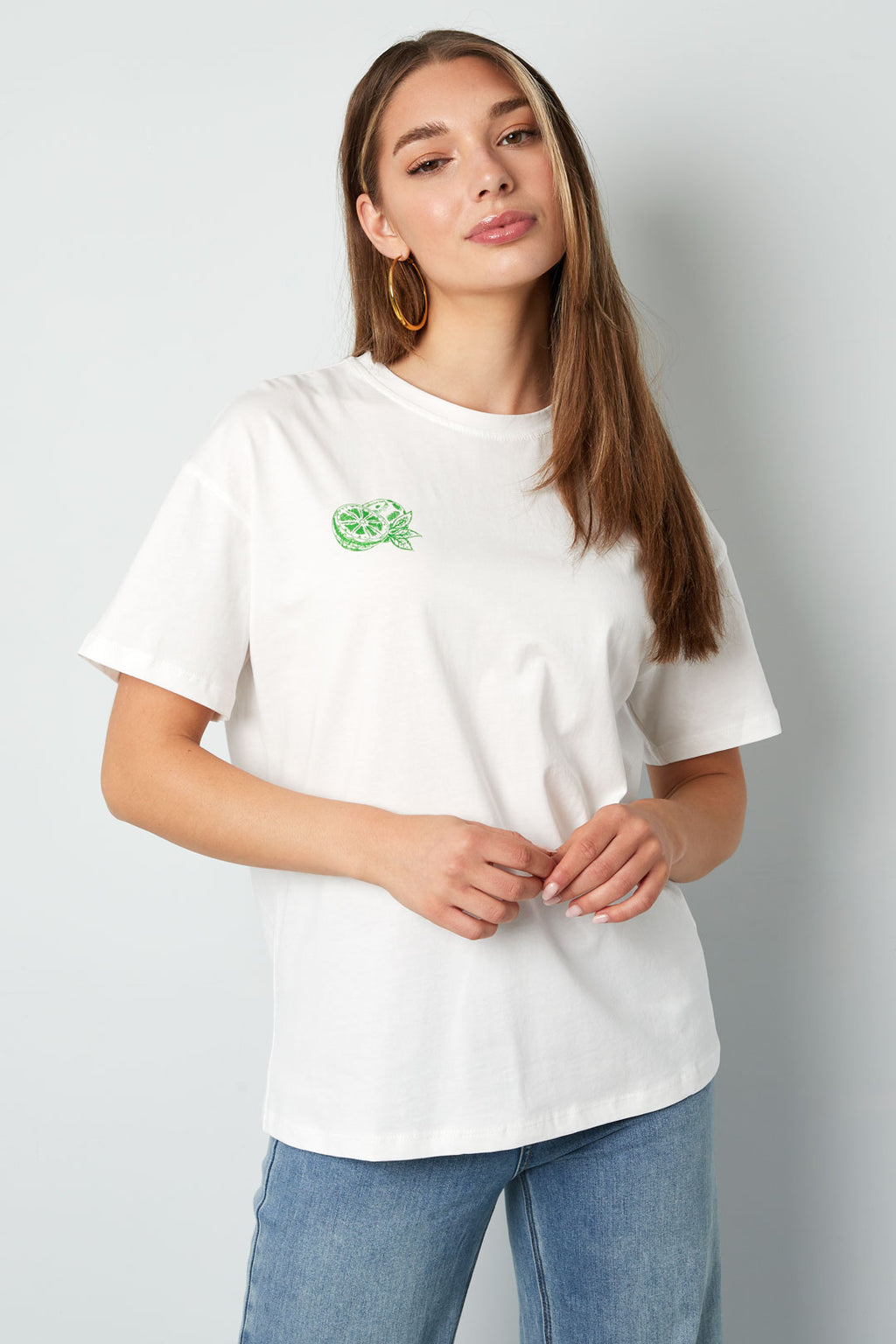 Knitted Women's T-shirt Casual Botanical