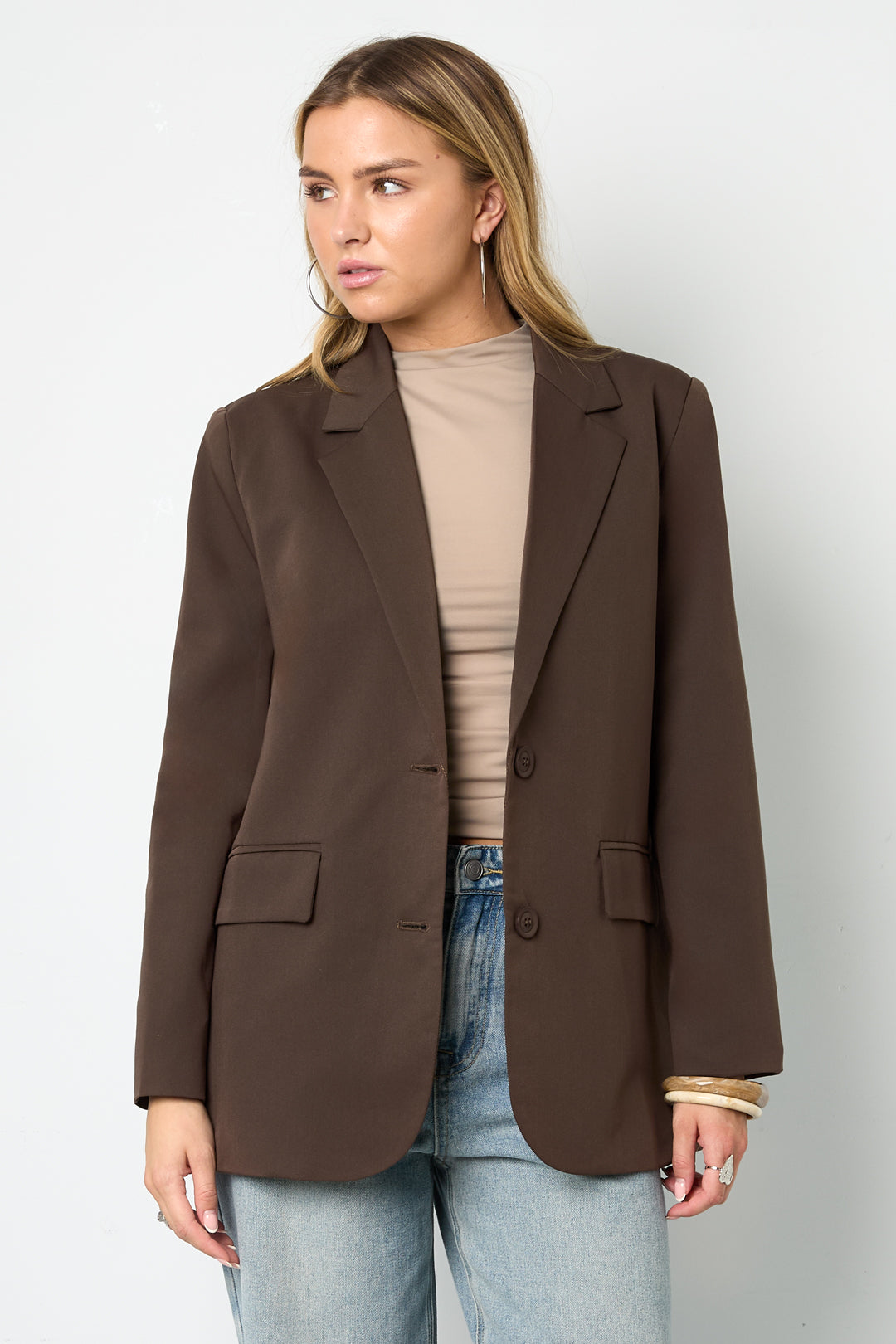 Woven Polyester Fiber Women's Suit Jacket Elegant Letters