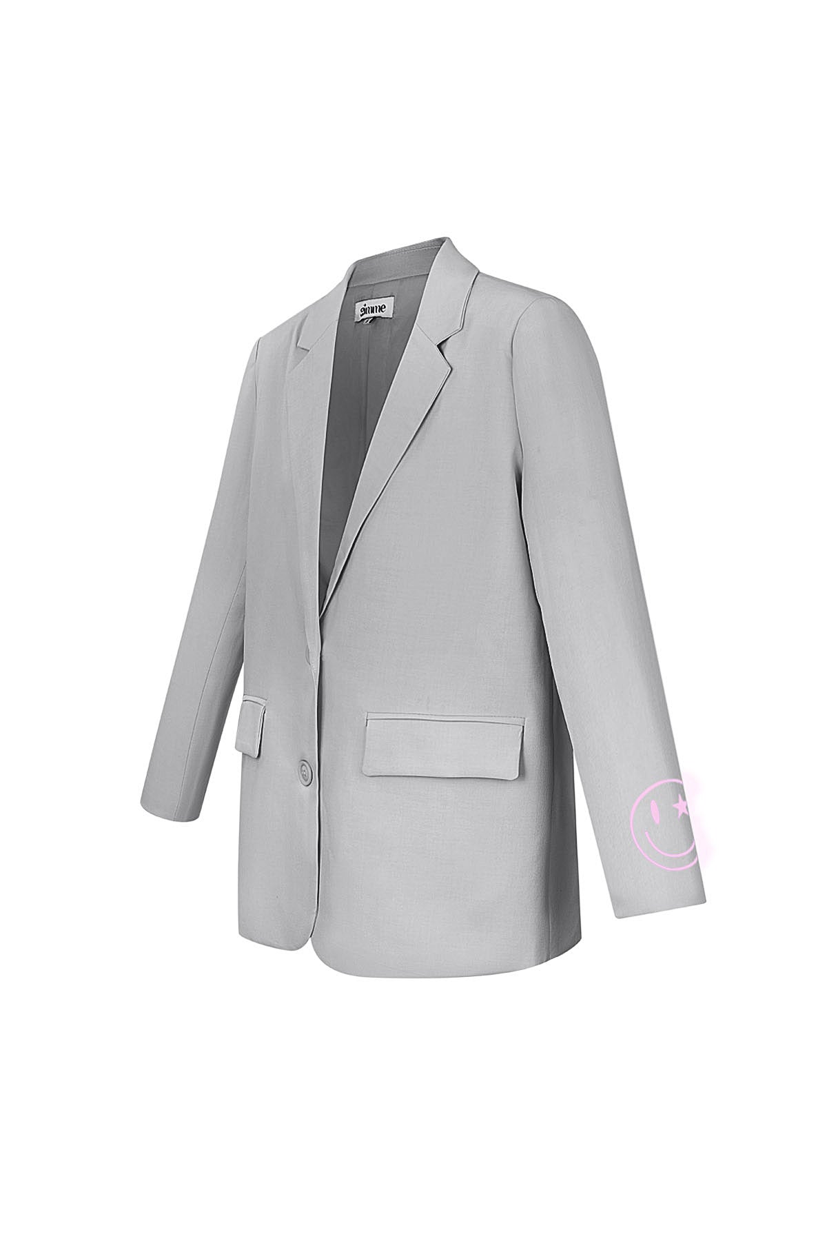 Polyester Women's Blazer Set Oversized Fit with Embroidered Logo