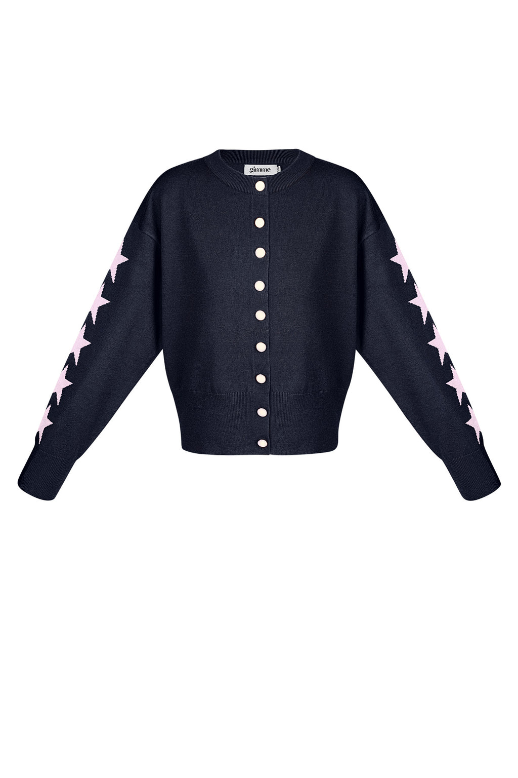 Viscose Knit Cardigan Women's Cropped Style Star Pattern - Dames Vest | SERAMODE