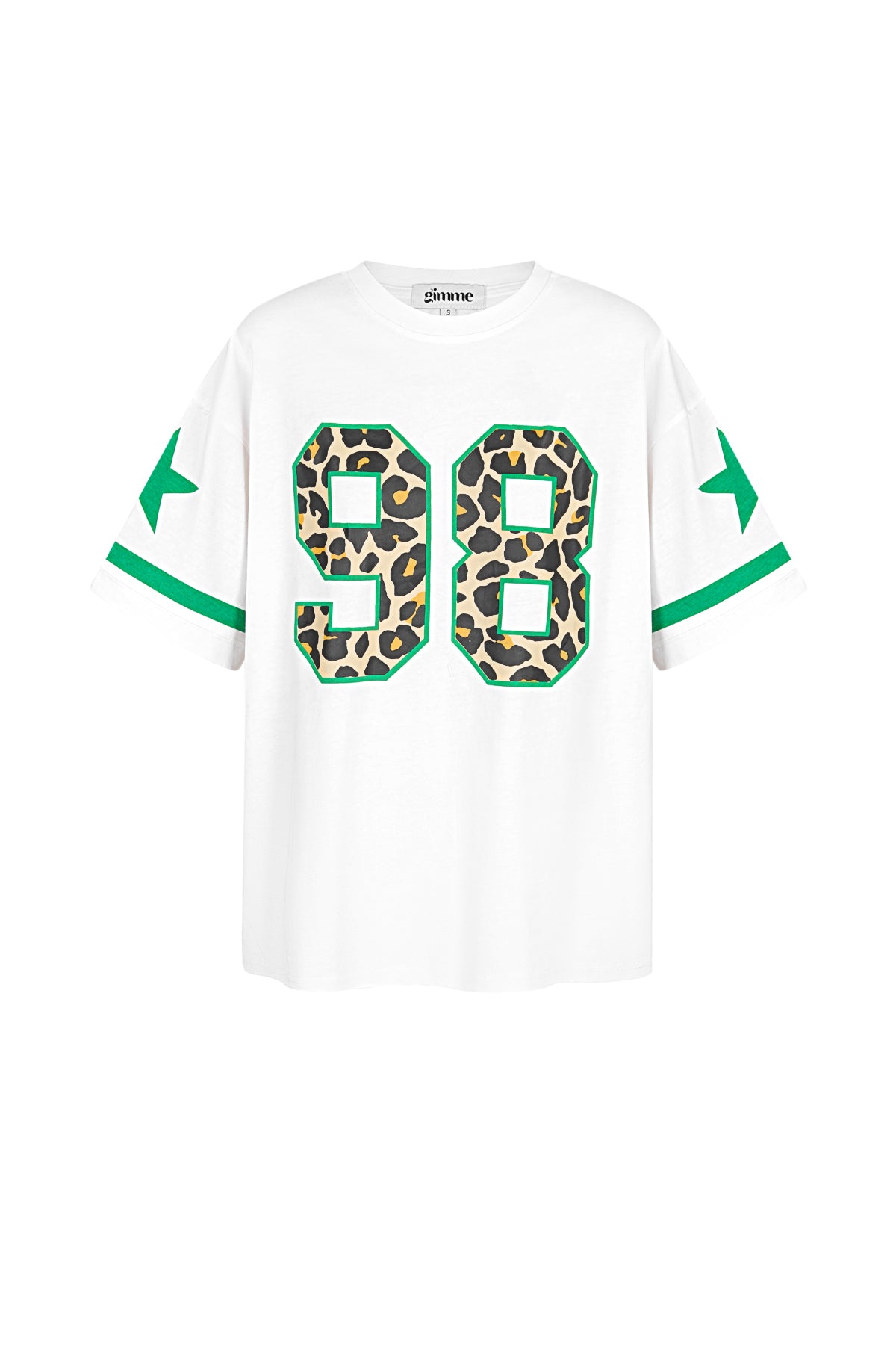 Cotton Women's T-shirt Oversized Leopard Print Number 98