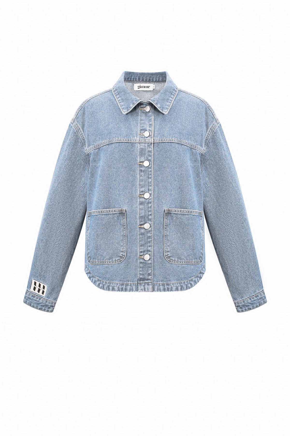 Denim Women's Jacket Classic Fit with Brand Logo Patch - Dames Jasje | SERAMODE