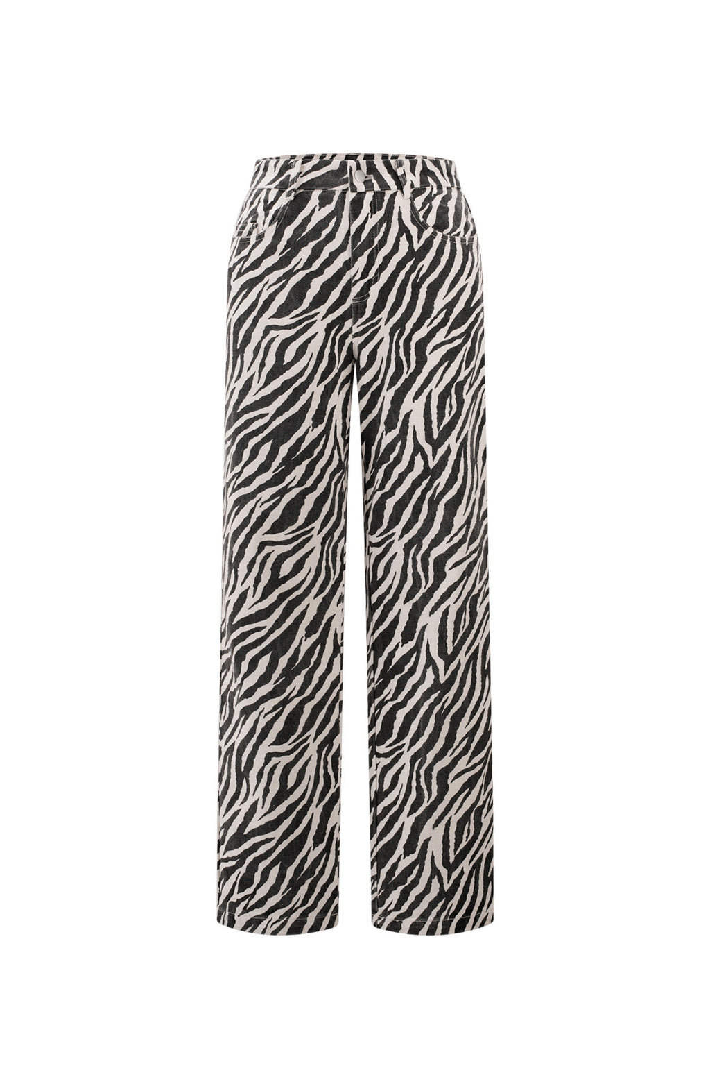 Women's Straight Leg Pants Zebra Stripes - Dames Jeans | SERAMODE