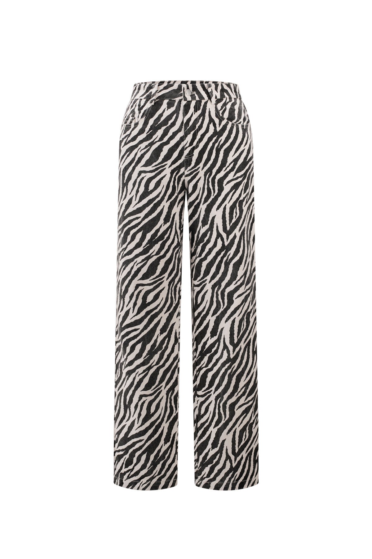 Women's Straight Leg Pants Zebra Stripes - Dames Jeans | SERAMODE