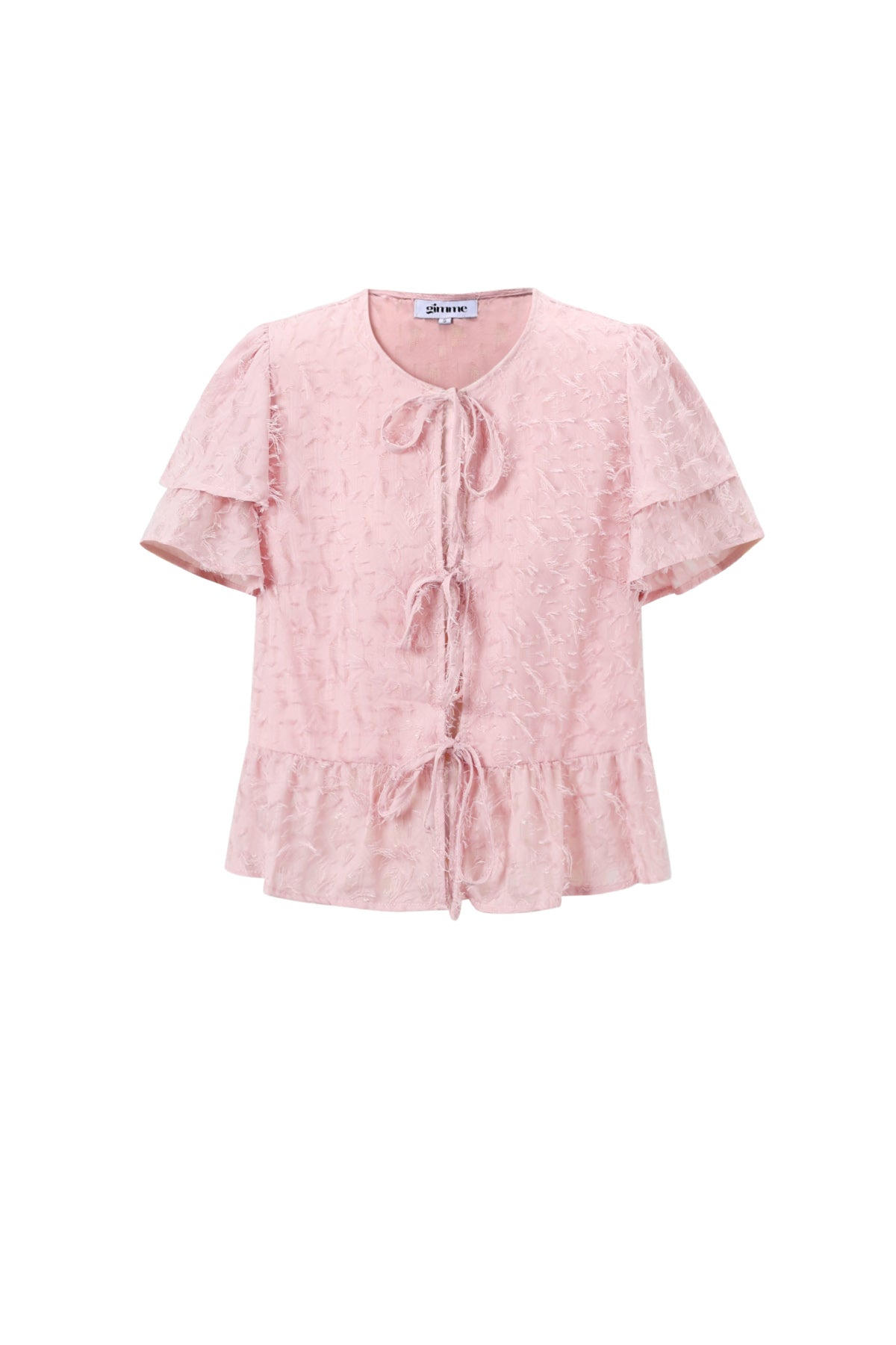 Women's Short Sleeve Tops Elegant Tie-Up Solid Color - Top Korte Mouw Dames | SERAMODE