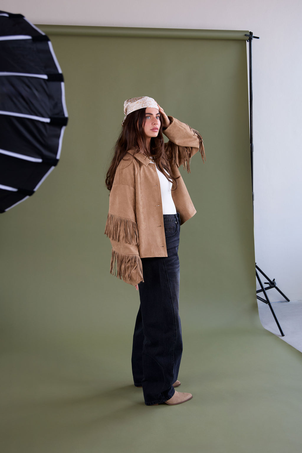 Woven Polyester Fiber Women's Blouse Casual Solid Color Fall/Winter Fringe Detail