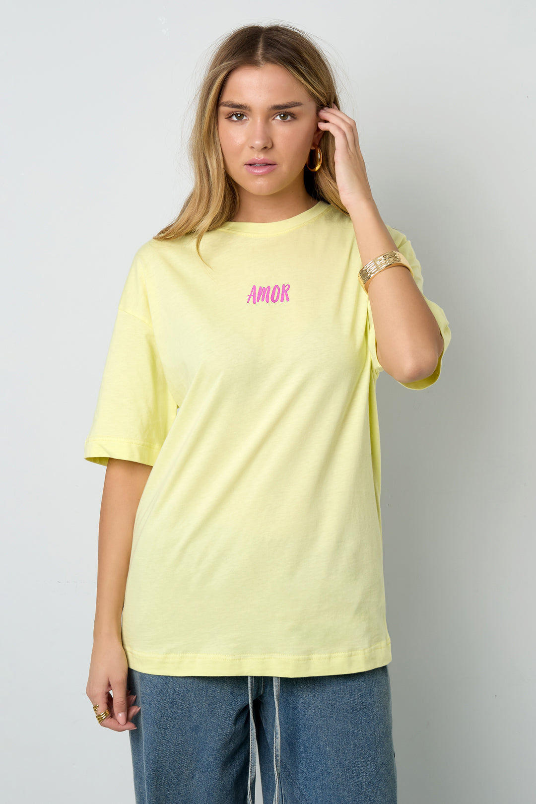 Cotton Knitted Women's T-shirt Casual Letters