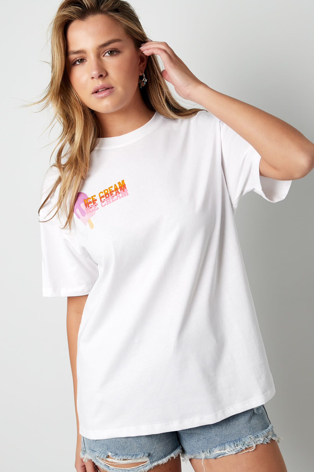 Cotton Women's T-shirt Spring/Summer Letters
