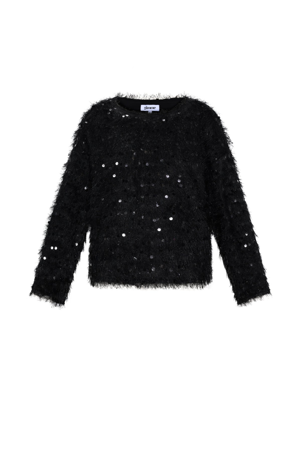 Woven Polyester Fiber Women's Long Sleeve Top Elegant Sequins