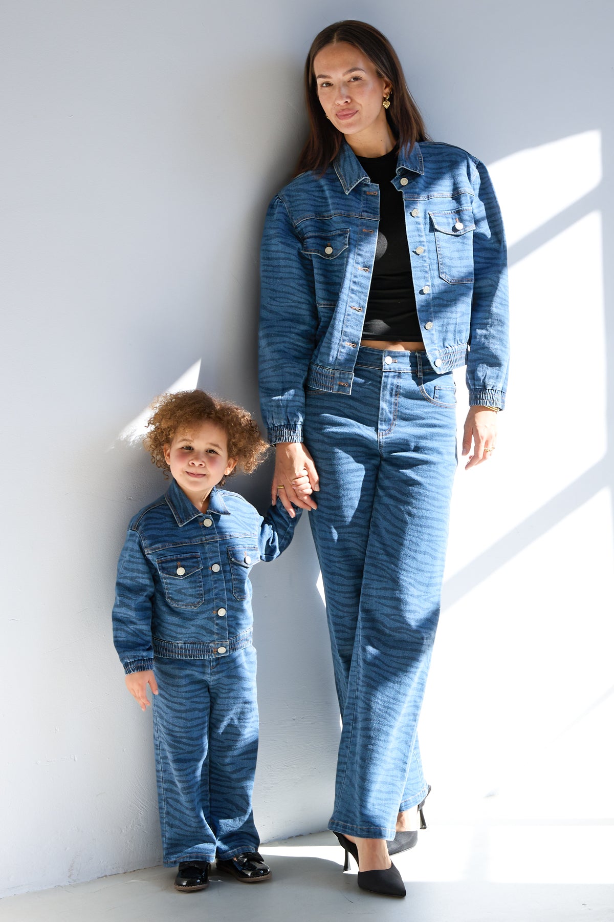 Cotton Children's Denim Jacket Classic Striped Design