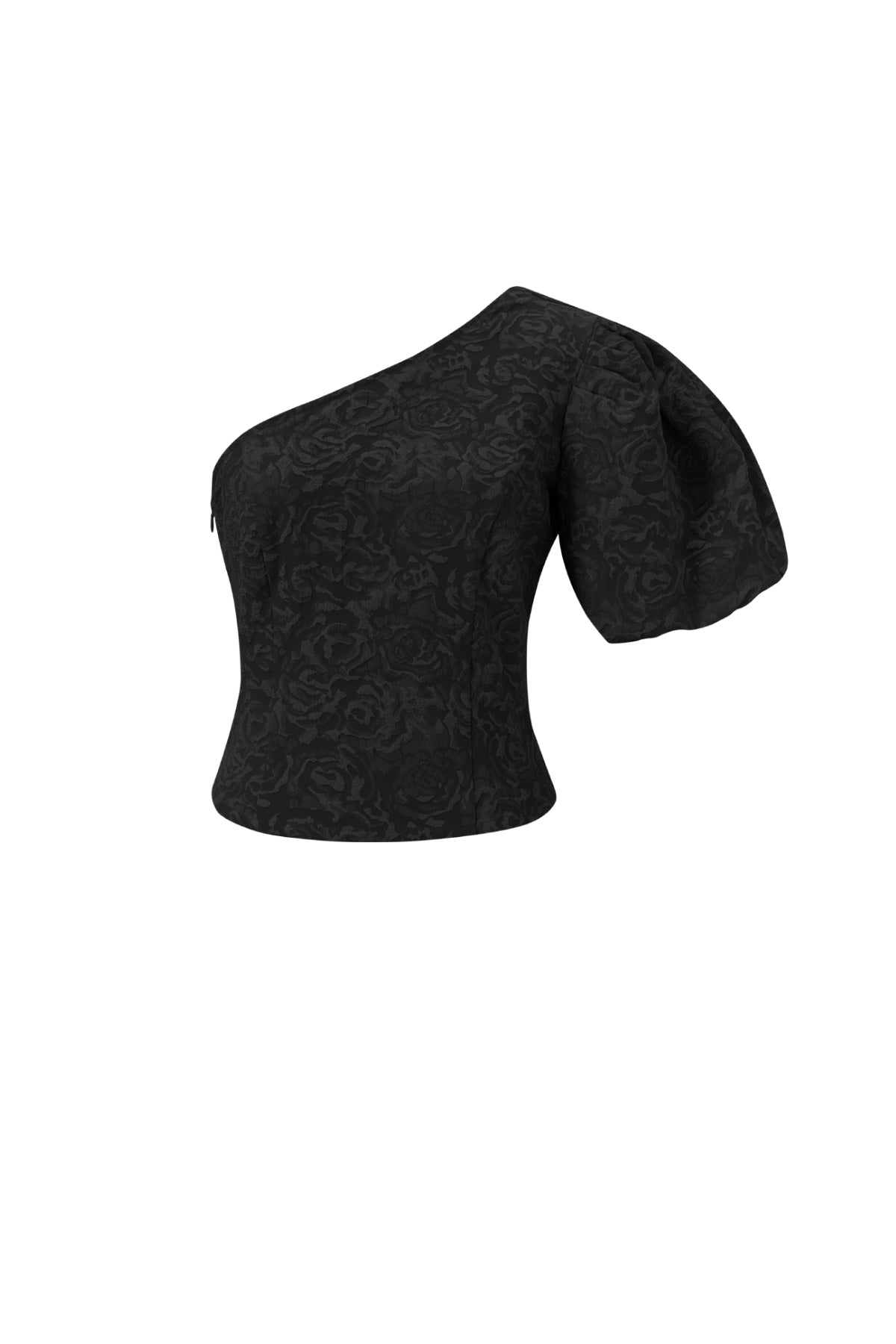 Woven Polyester Fiber Women's One-Shoulder Top Elegant Floral Print