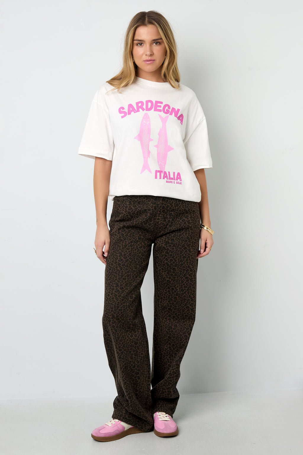 Cotton Knitted Women's T-shirt Casual Animal Print