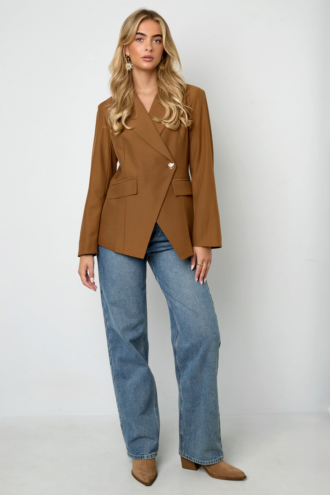 Woven Polyester Fiber Women's Suit Set Elegant Solid Color Fall/Winter